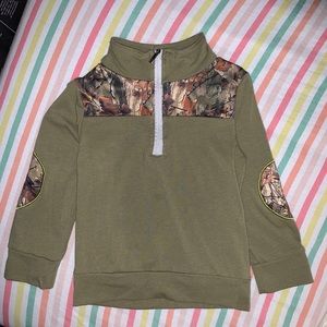 Toddler boys boutique camouflage 1/2 zip pullover